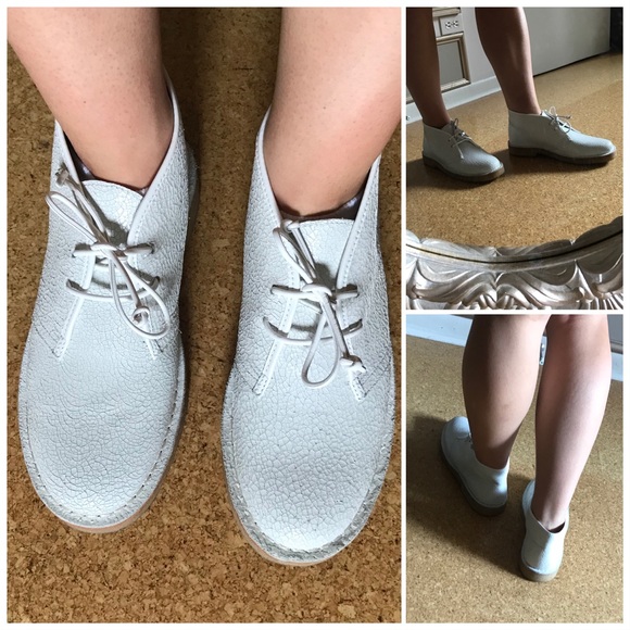 Tory Burch Boots Bergen leather crackled desert boots size 7 women's white boot - Picture 7 of 8